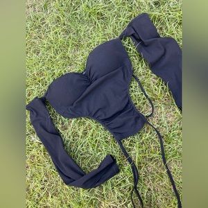 Black crop top Plus Size